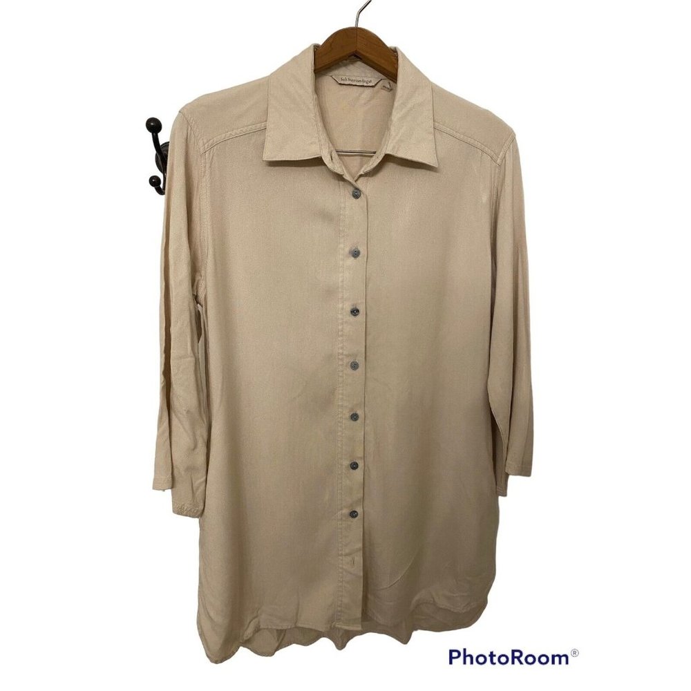 SOFT SURROUNDINGS Santa Barbara Tunic Top - Natural Taupe SZ M